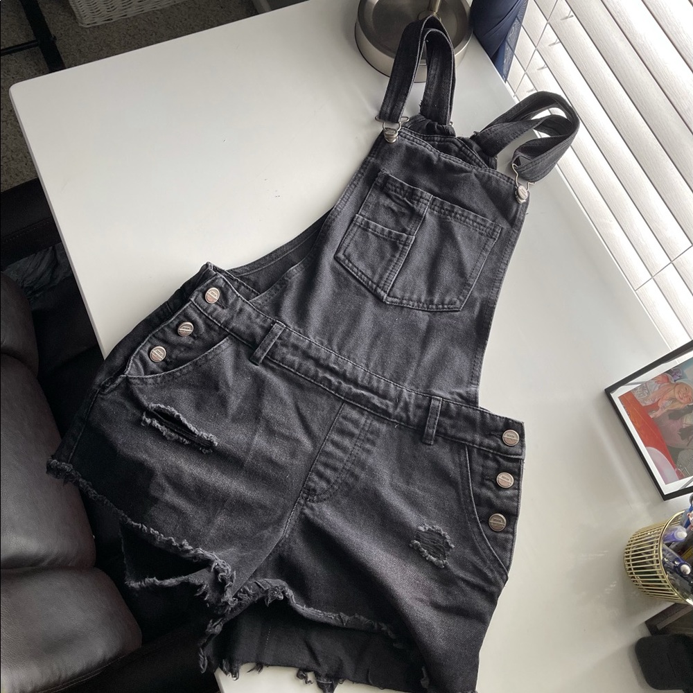 Black Short Overalls